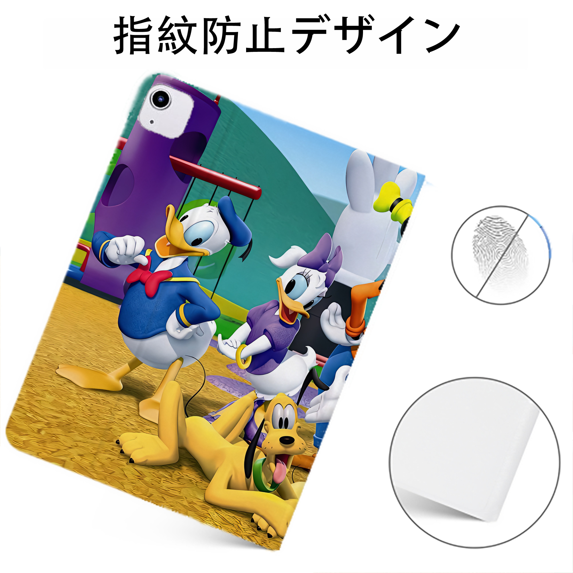 （画像用） ミッキーマウス Mickey Mouse IPadケース ペンホルダー付き ブックスタイルデザイン